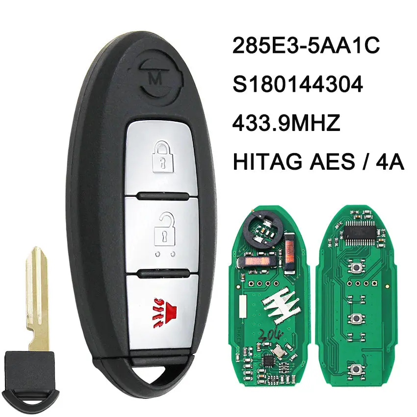 285E3-5Aa1c S180144304 Smart Key 433.9Mhz Hitag-Aes 4A Chip For Nissan Pathfinder Murano 3 Button 1