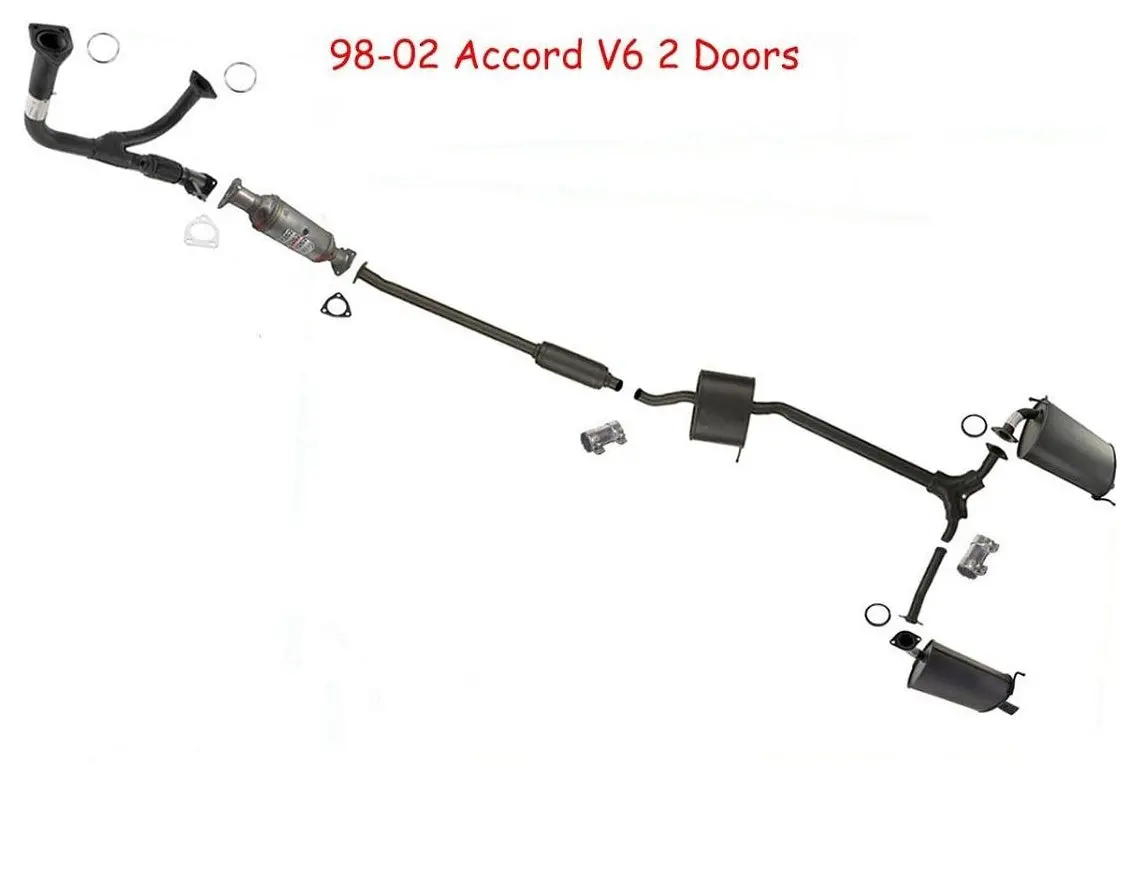 Exhaust System Y Pipe Converter Mufflers Accord 98-02 V6 3.0L 2 Door Coupe Only 1