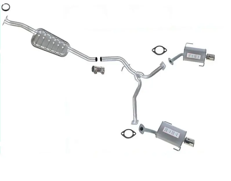 Middle Resonator & Mufflers With Tips For Subaru Tribeca 3.6L H6 2010 2011 2014 1