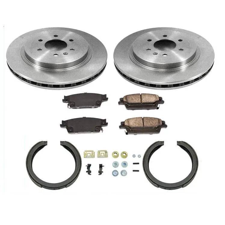 Rear Disc Brake Rotor Brake Pads Parking Brake Shoes For Cadillac Srx 2004-2009 1
