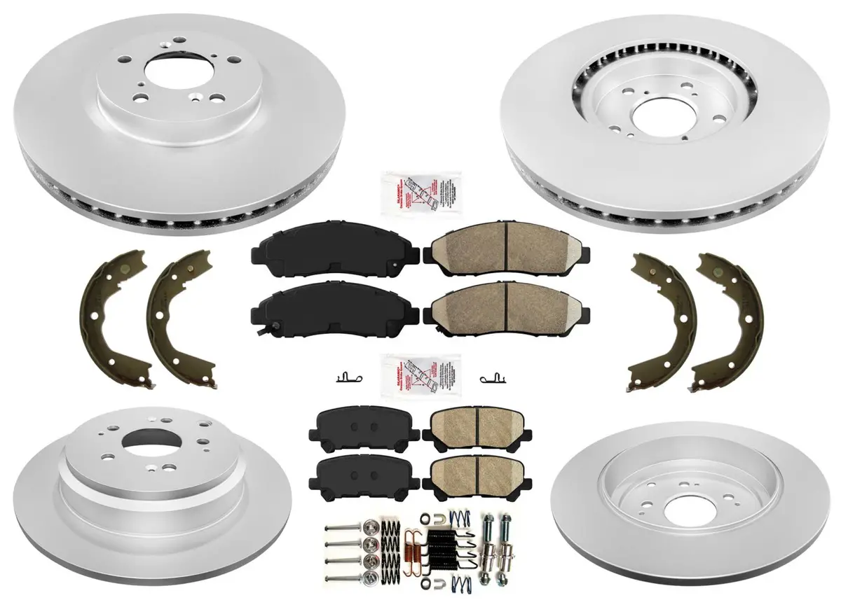Front & Rear Brake Rotors & Ceramic Brake Pads For Honda Pilot 2012 13 2014 2015 1
