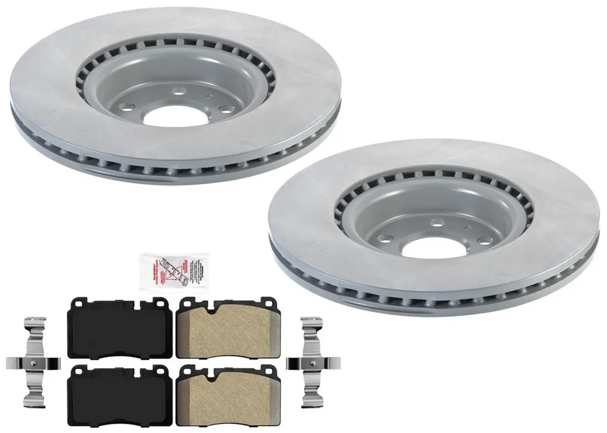 Front Coated Front Disc Brake Rotors Pads For Audi Q5 2013 2017 W/ 345Mm Rotors 1