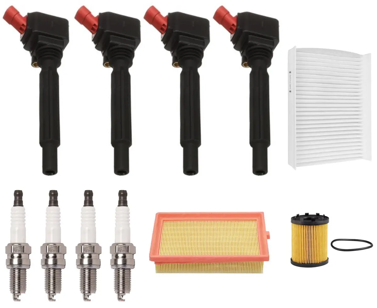 Ignition Coils Spark Plugs Air Cabin & Oil Filters For Fiat 500L 1.4L 2014-2020 1