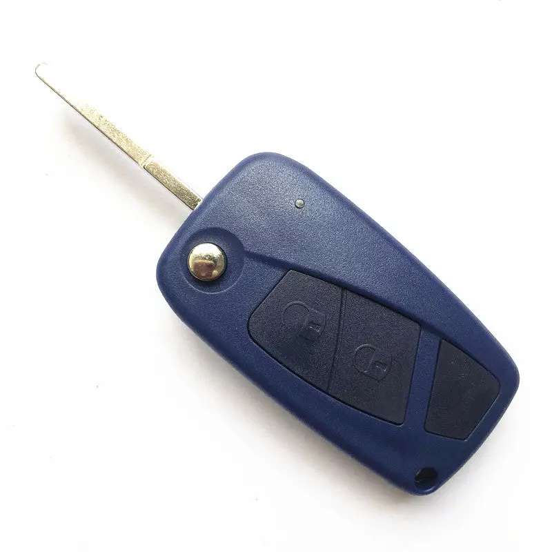 2 Buttons Flip Folding Remote Key Fob Case Black For Fiat Iveco Blue Car Key 5Pcs 1