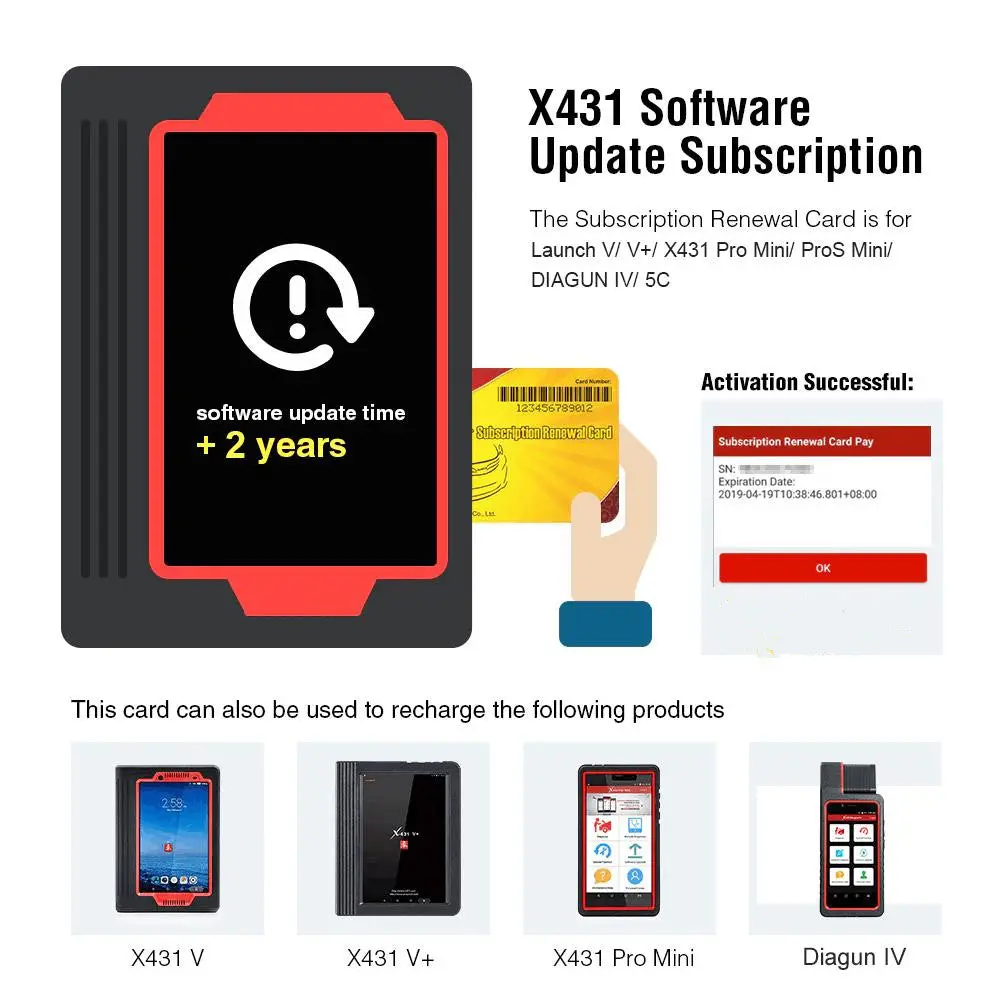 2 Years Update Service For Launch V/ V+/ X431 Pro Mini/ Pros Mini/ Diagun Iv/ 5C 1