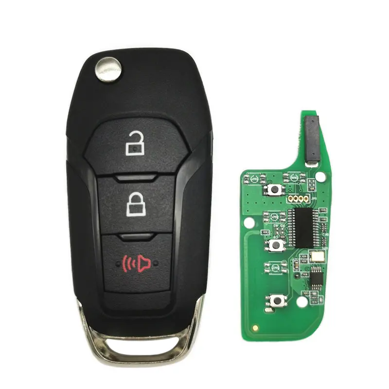 3 Button Flip Remote Key For Ford F150-F550 Fusion Explorer N5f-A08taa Id49 Chip 315Mhz Control Hu101 1