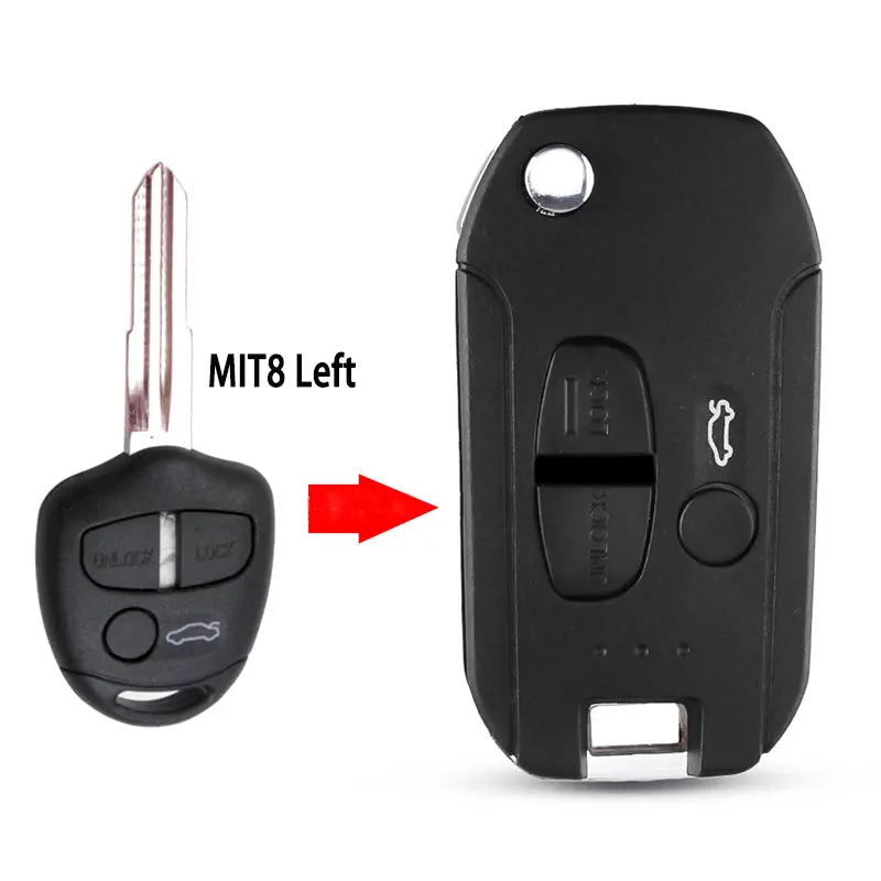 3 Buttons Modified Flip Remote Key Shell Case For Mitsubishi Lancer Ex Outlander Grandis Pajero 1