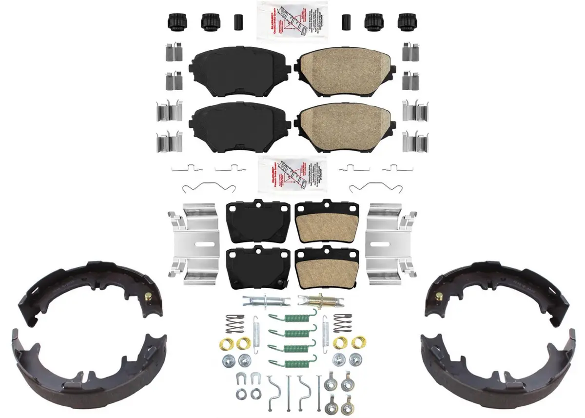 Front Rear Ceramic Disc Brake Pads Parking Shoes For Toyota Rav4 Rav-4 2004-2005 1