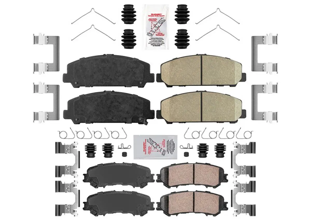 Front & Rear Disc Brake Pads, Hardware, Boots, Grease For Nissan Titan 2017-2024 1