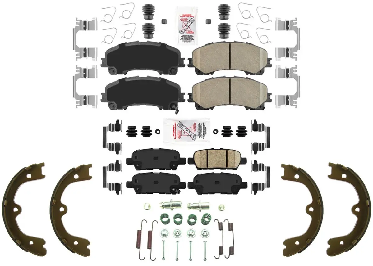 Front & Rear Disc Brake Pads & Parking Shoes For Infiniti Q50 2014-2023 1