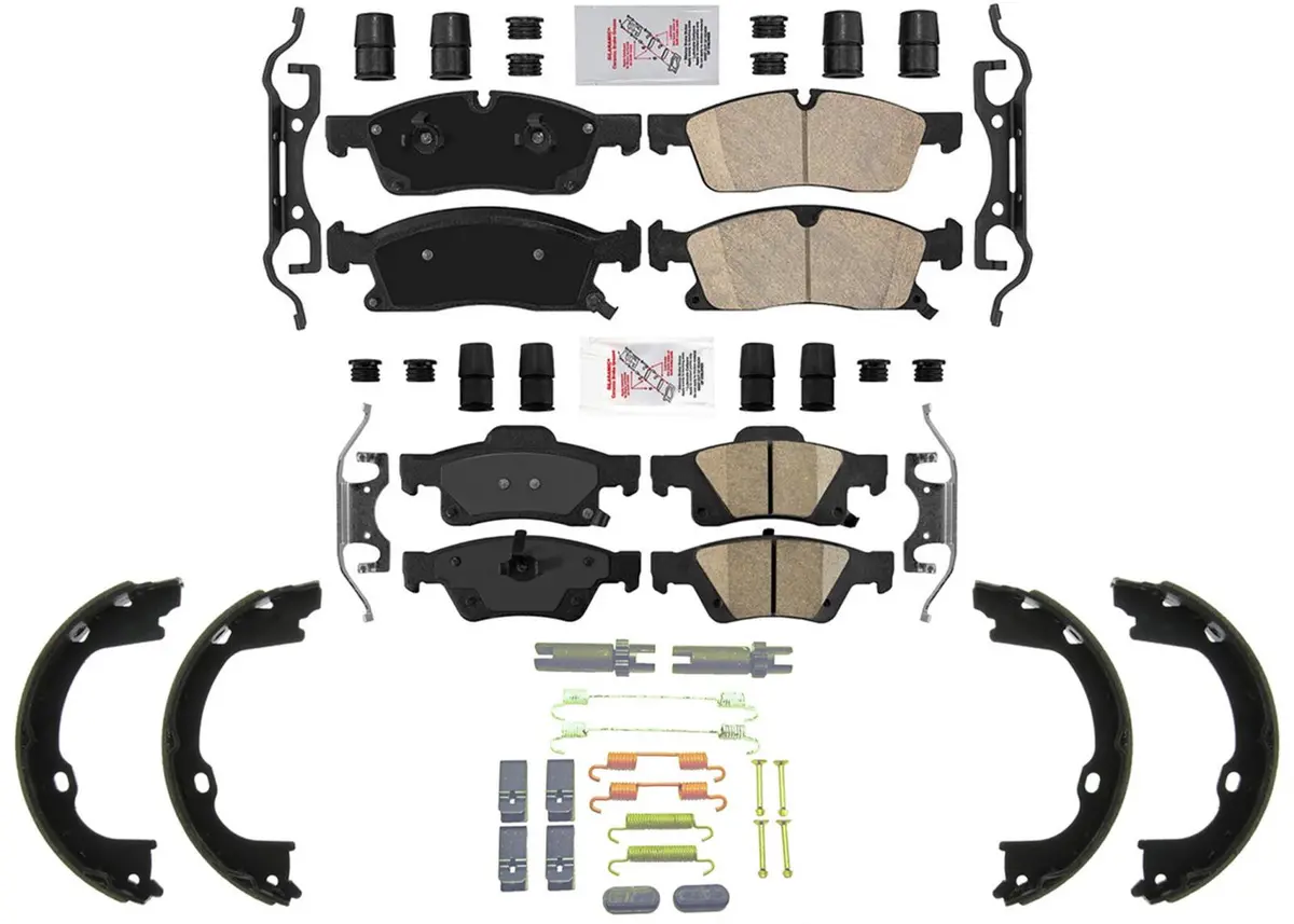Front & Rear Disc Brake Pads For Dodge Durango 16-24 350Mm Front 330Mm Rear 1