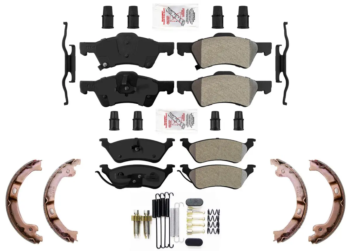 Front & Rear Disc Brake Pads & Shoes For Chrysler Town & Country 2001-2007 1