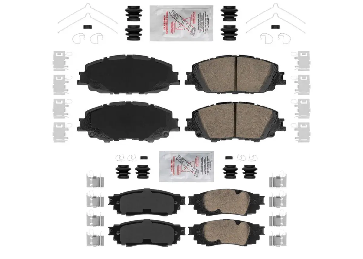 Front & Rear Ceramic Disc Brake Pads For Toyota Camry 20-25 All Wheel Drive 1