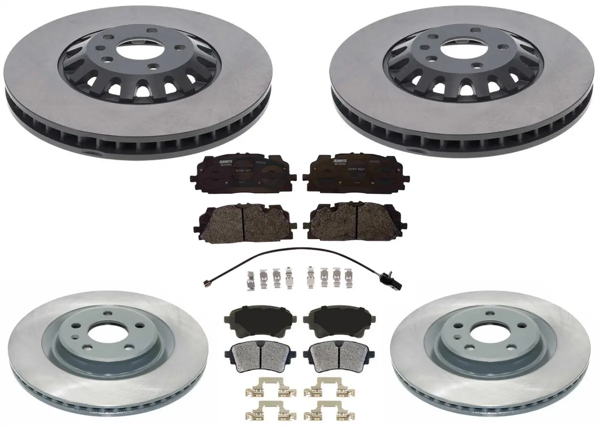 Front & Rear Coated Front Disc Brake Rotors Pads For Audi A6 Allroad 2022-2025 1