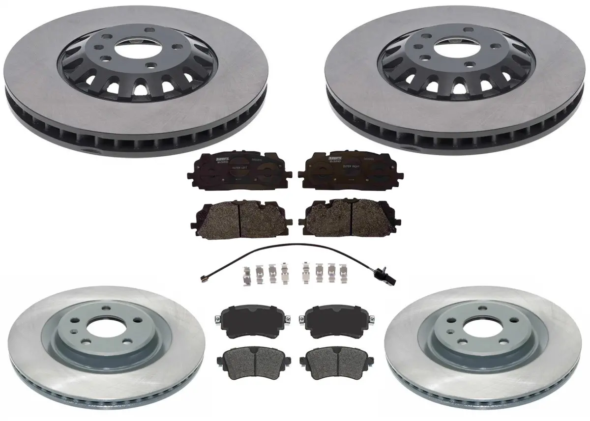 Front & Rear Coated Front Disc Brake Rotors Pads For Audi A6 Allroad 2020 2021 1