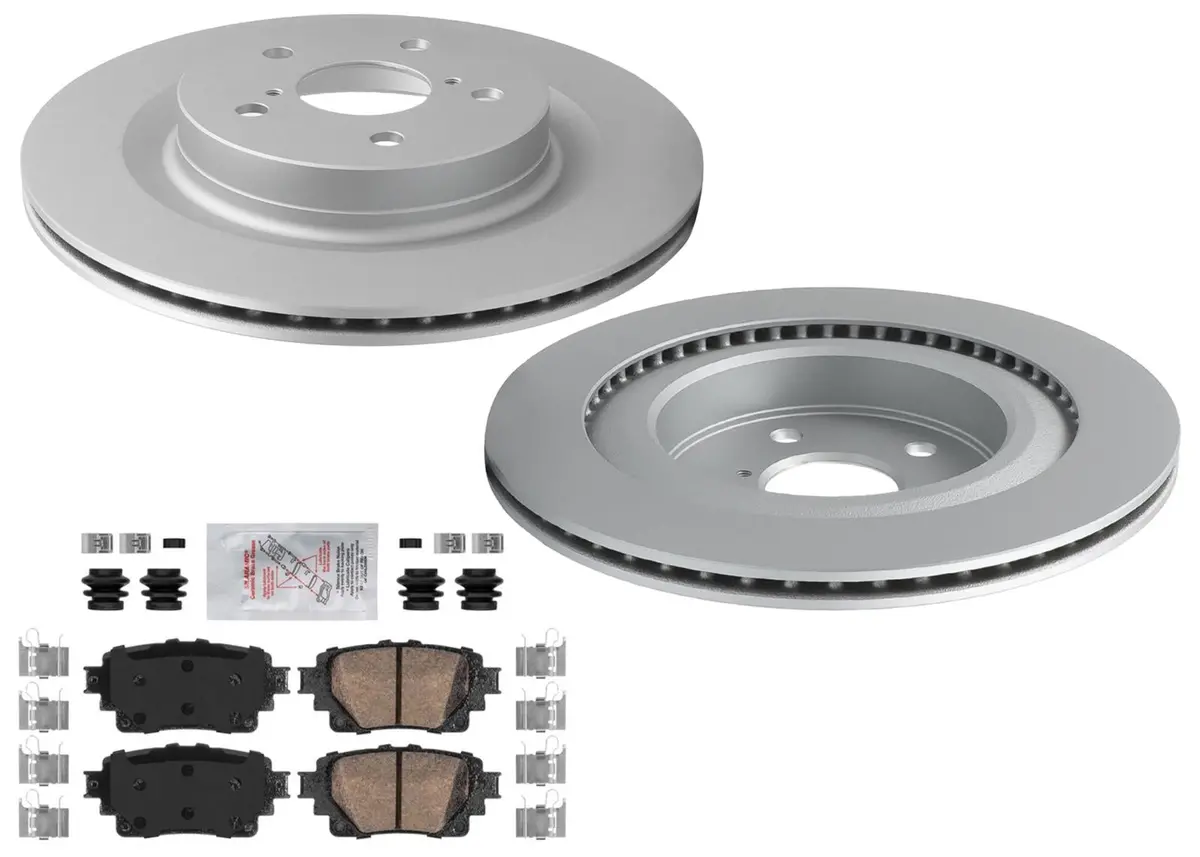 Rear Coated Disc Brake Rotors & Pads For Lexus Nx450h+ Rz450e 2022 2023 2024 1