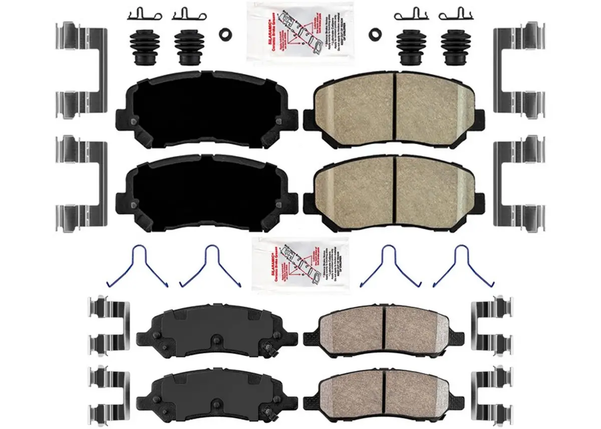 Front Rear Ceramic Disc Brake Pads Hardware For Dodge Dart 2013 2014 2015 2016 1