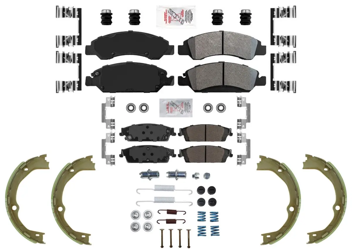 Front Rear Disc Brake Pads Parking Shoes For Chevrolet Tahoe 2015 2016 2018 2020 1