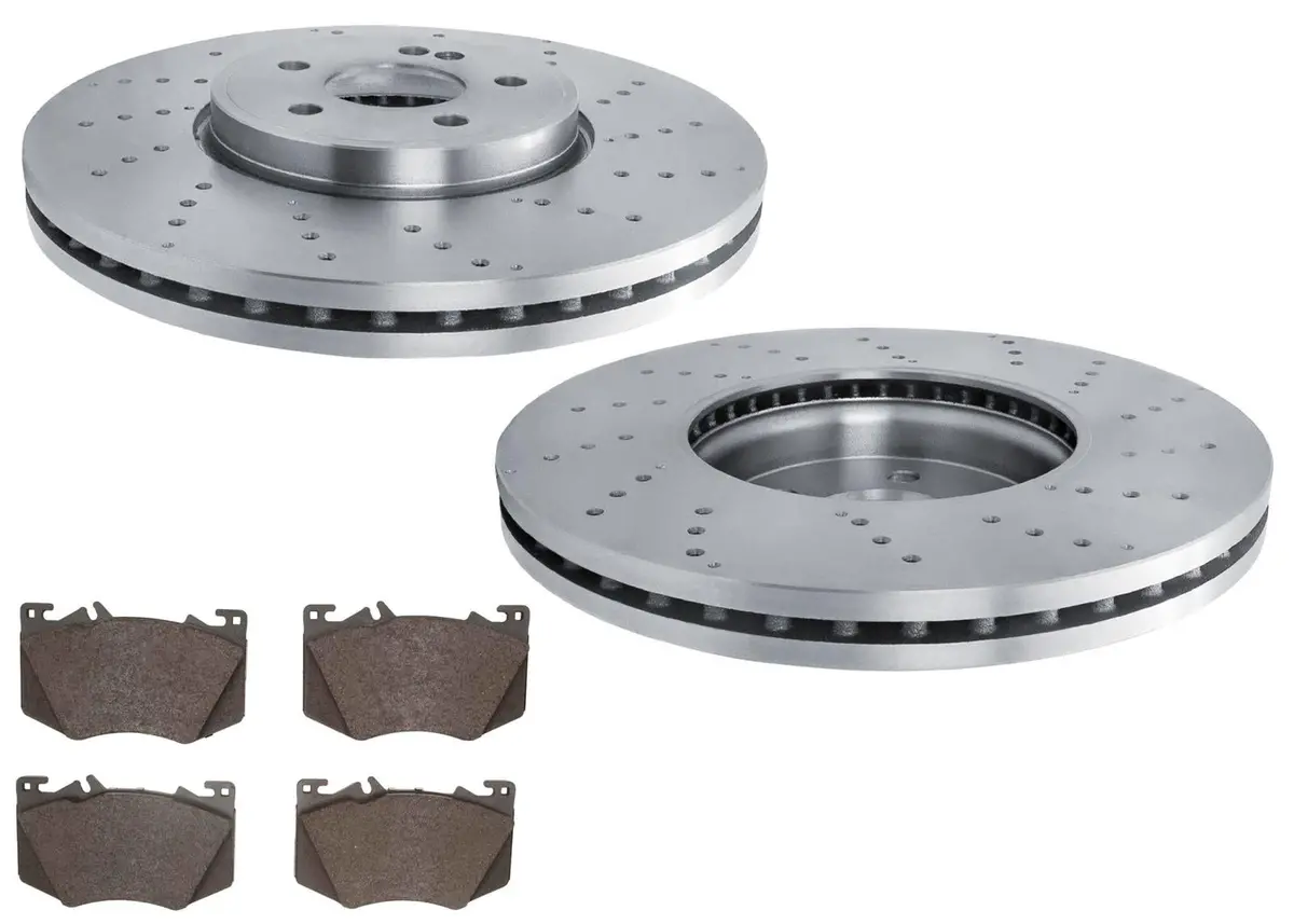 Front Drilled Disc Brake Rotors Brake Pads For Mercedes Benz Cla35 Amg 2020-2025 1
