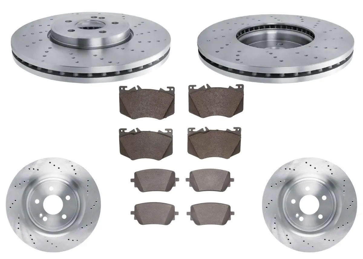 F&R Drilled Disc Brake Rotors Brake Pads For Mercedes Benz Cla35 Amg 2020-2025 1
