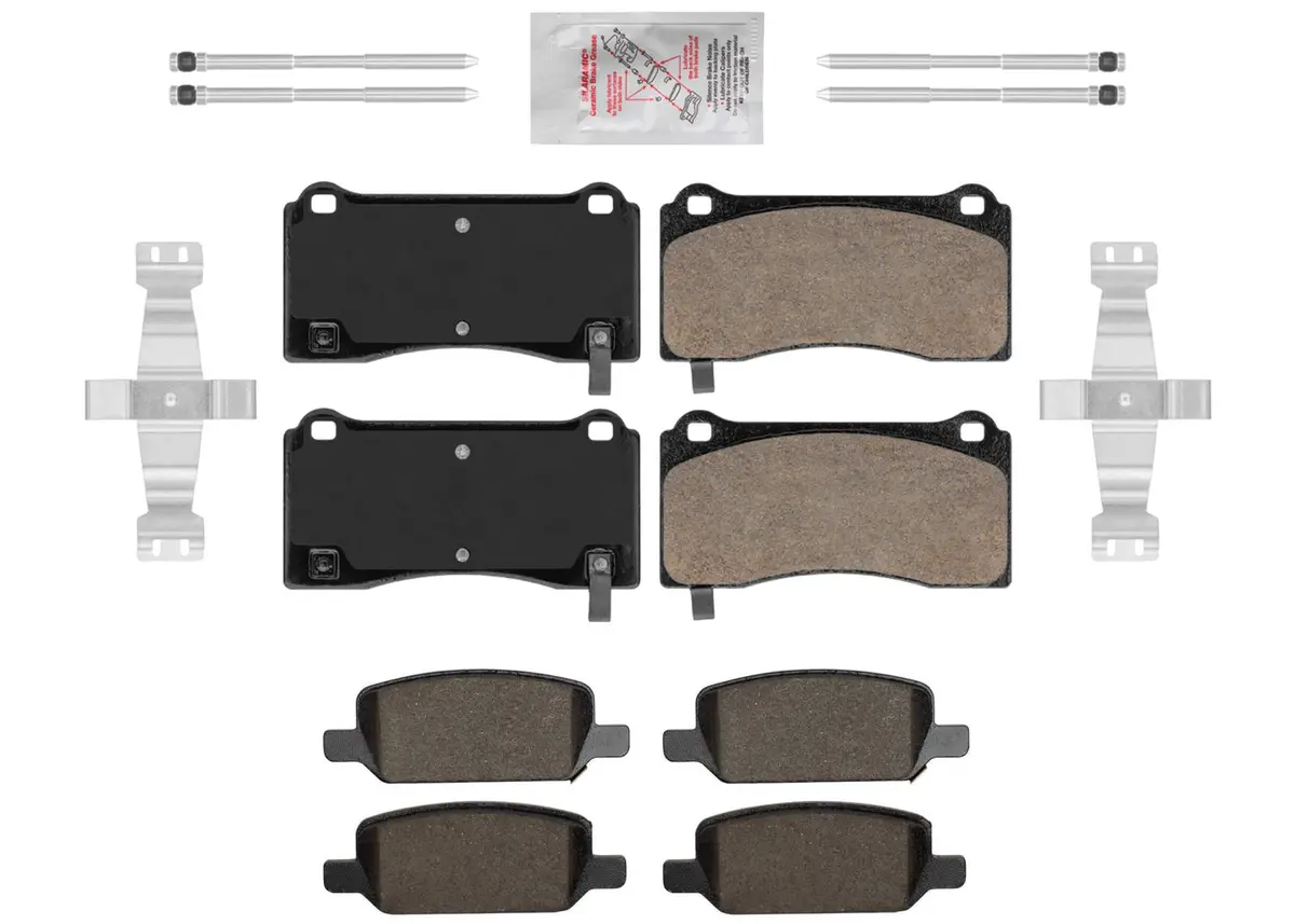 Front & Rear Disc Brake Pads For Tesla Model Y 2020 2023 2025 Grey Caliper 1