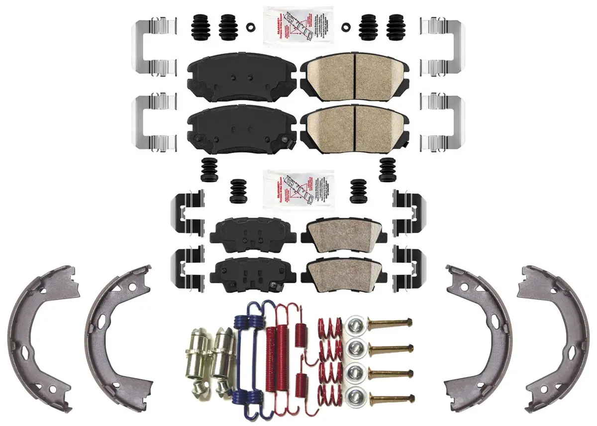 Front & Rear Disc Brake Pads Parking Shoes For Hyundai Azera 2010 2011 1