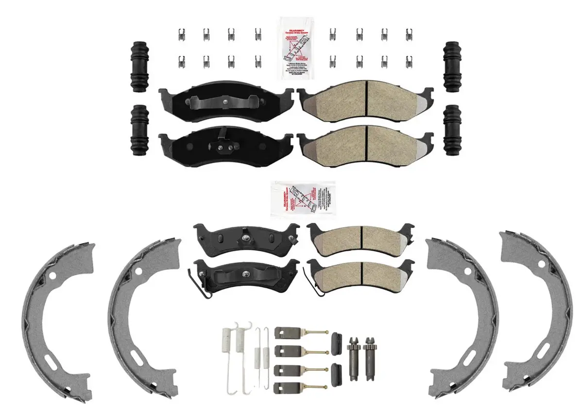 Disc Brake Pads Parking Shoes & Hardware For Jeep Grand Cherokee 1994 1996 1998 1