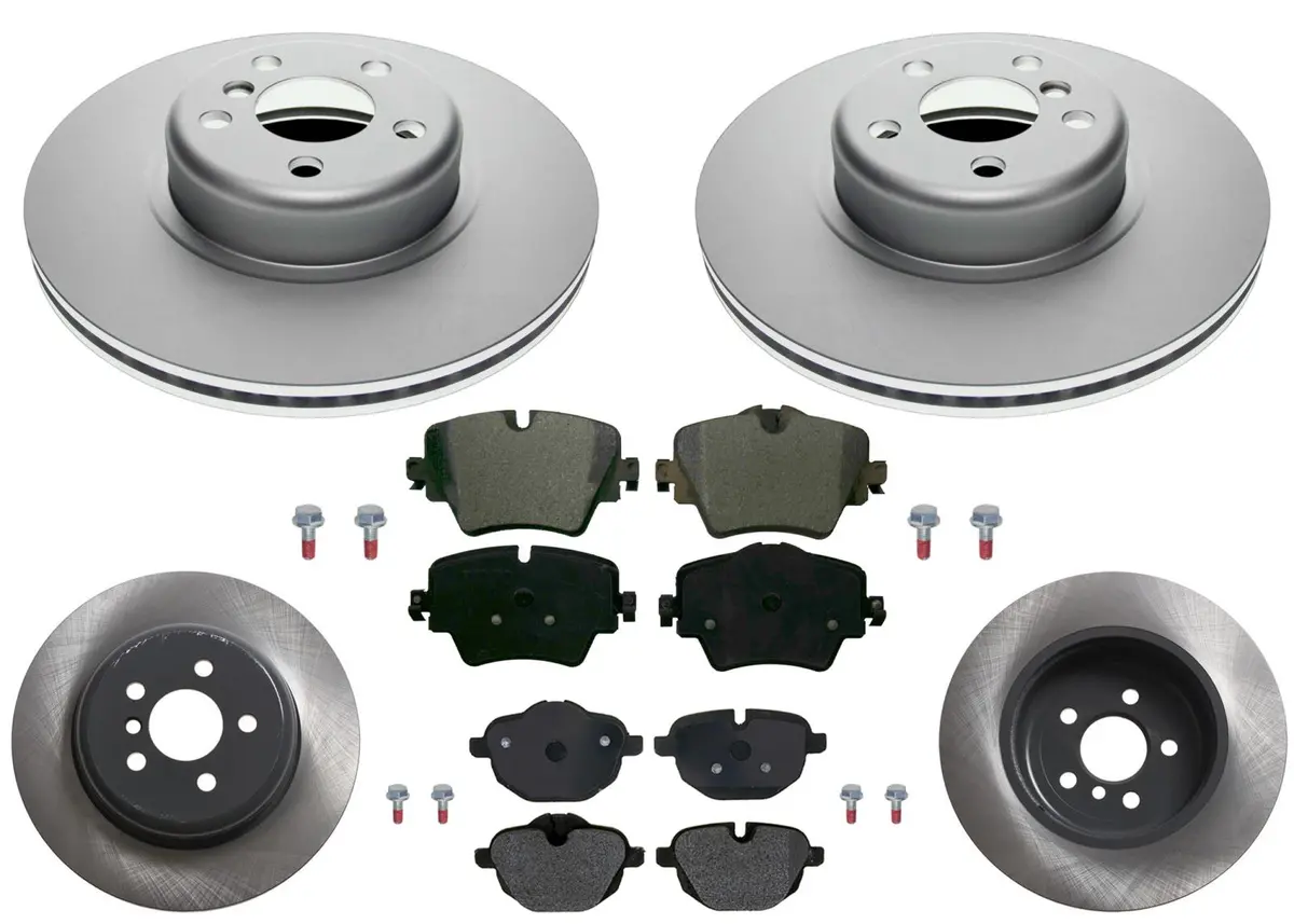 Front & Rear Coated Rotors & Eps Brake Pads For Bmw X3 2.0L 2018 2019 2020 2024 1
