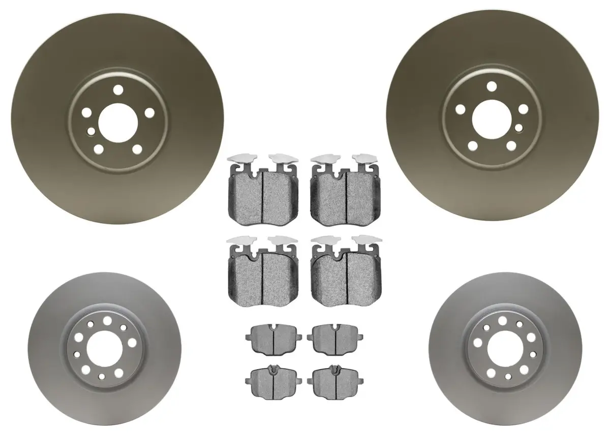 Coated Disc Brake Rotors Pads For Bmw 540I M Sport 2020-2023 374Mm & 370Mm Blue 1