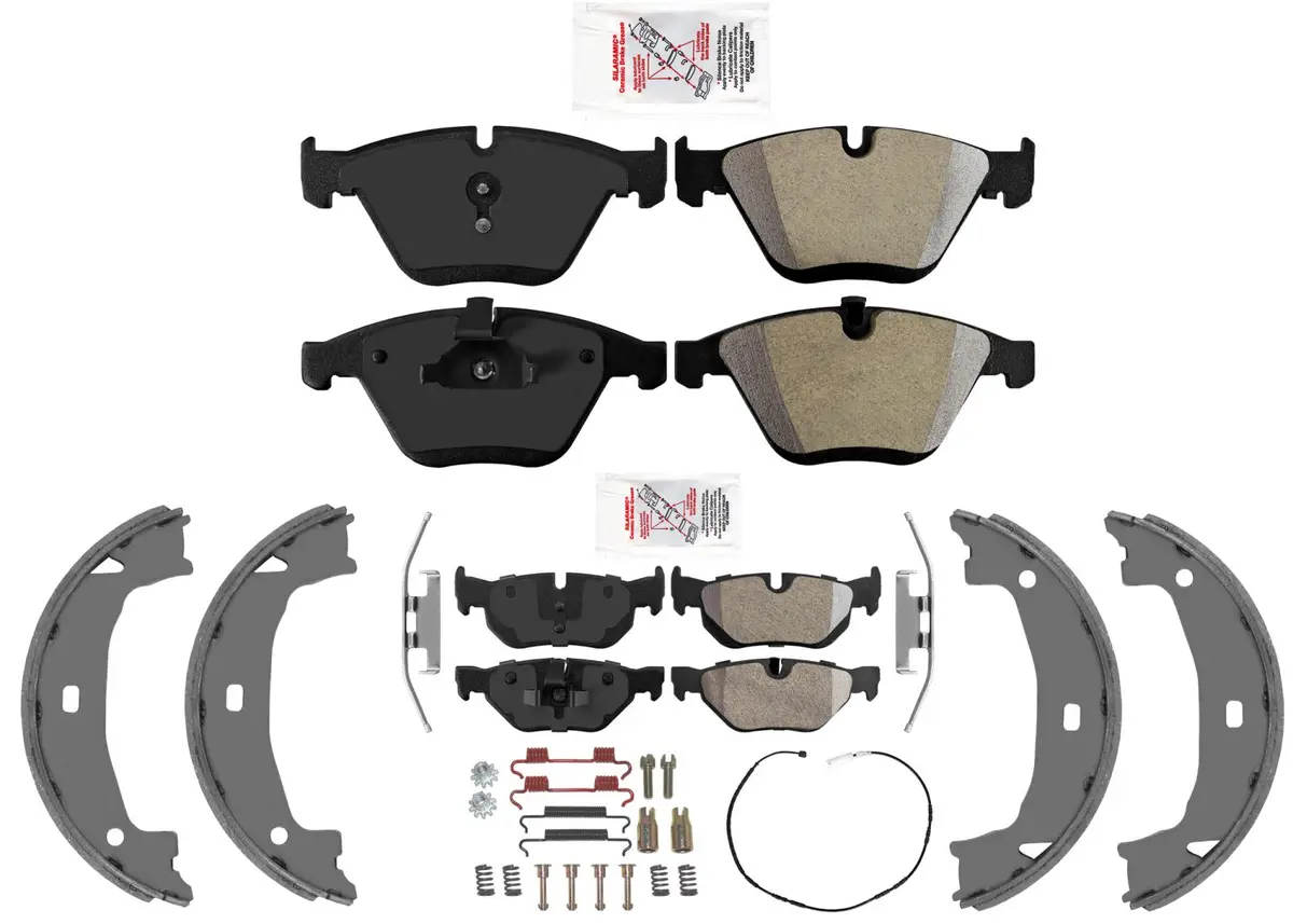Semi Metallic Front & Rear Disc Brake Pads For Bmw 328I 07-12 & 328I Xdrv 09-12 1