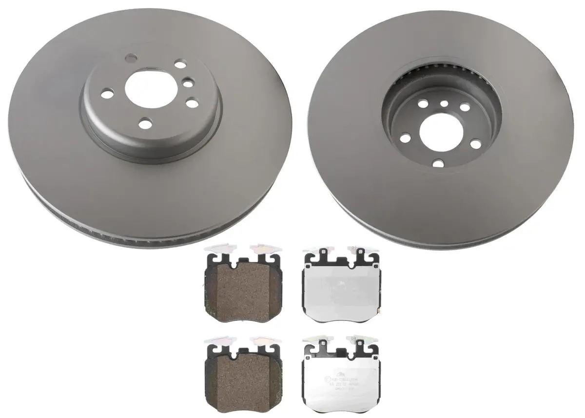 Front Geo Coated Rotors & Eps Brake Pads For Bmw 540 2017-2023 W/ Blue Calipers 1