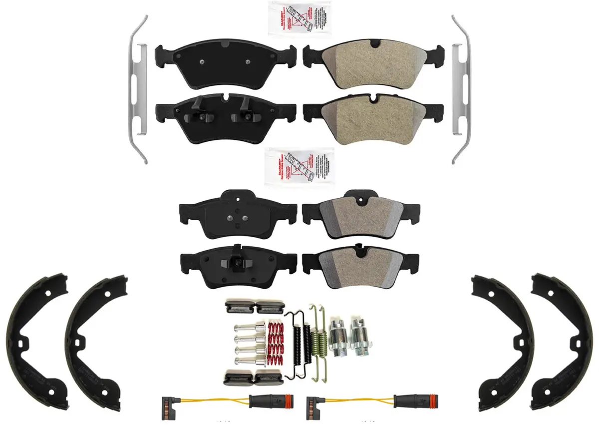 Disc Brake Pads Parking Brake Shoes Springs For Mercedes R350 06 2008 2010 2012 1