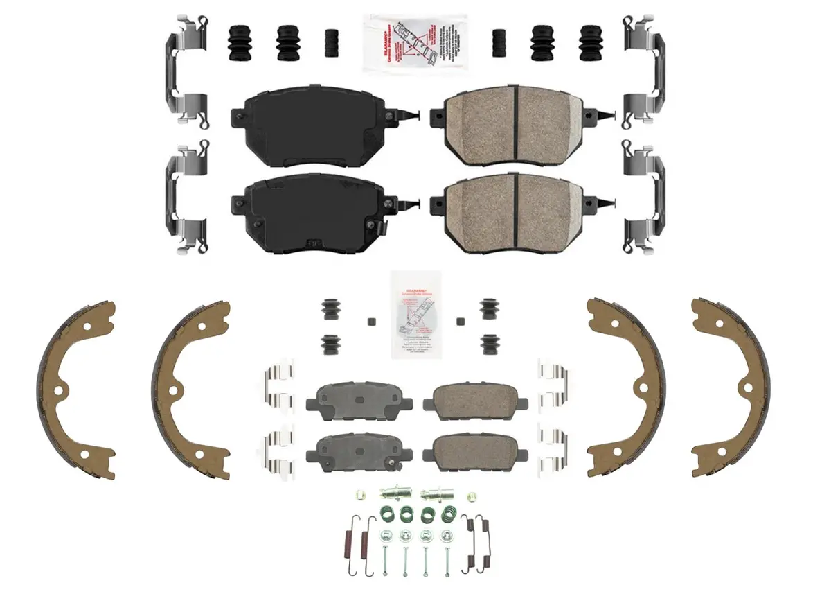 Front & Rear Disc Brake Pads Parking Shoe For Nissan Maxima 2004 2005 2006 2008 1