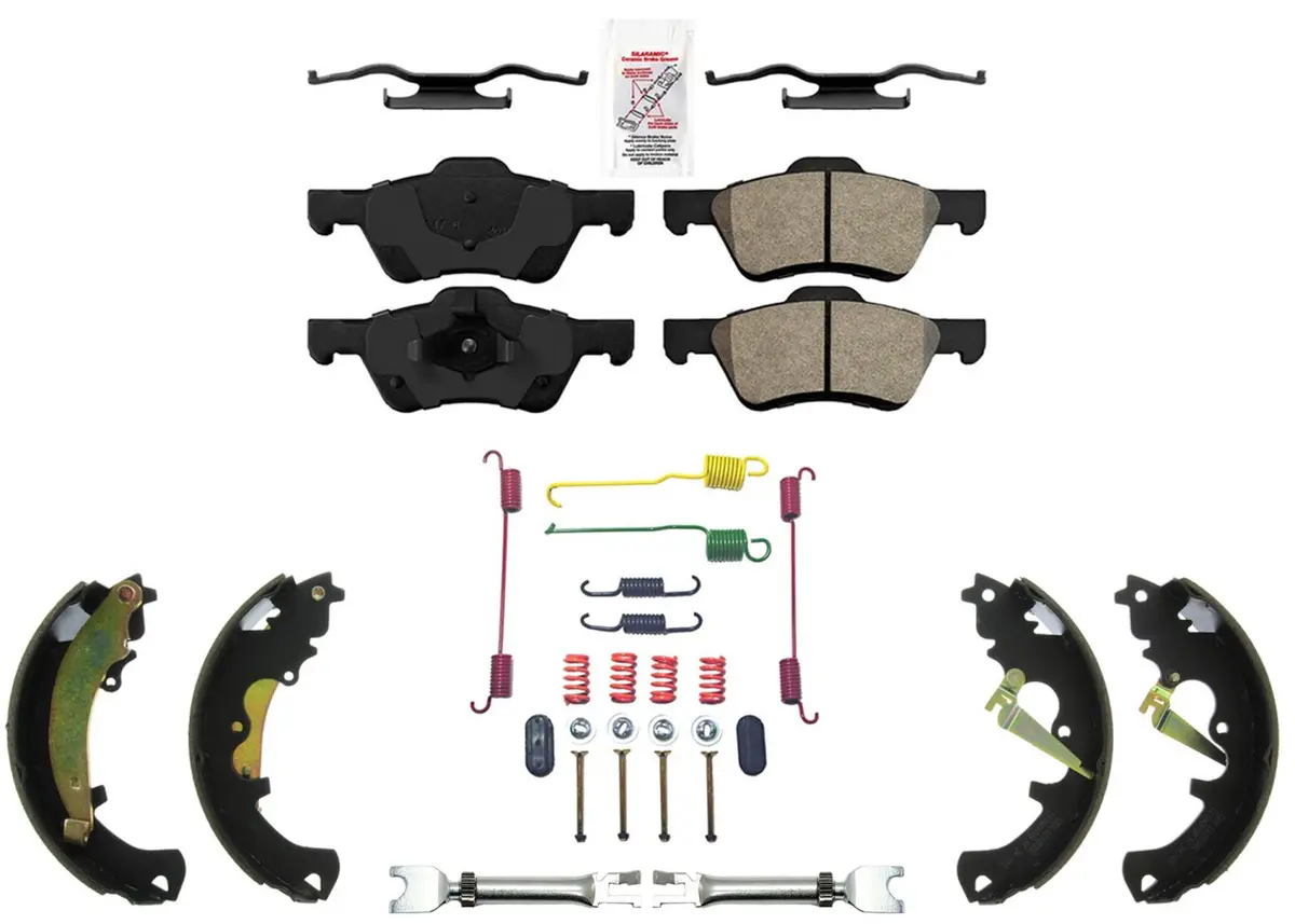Front Disc Brake Pads Rear Brake Shoes Hardware For Ford Escape 2011-2012 1