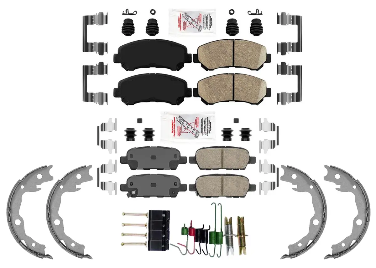 Front & Rear Ceramic Disc Brake Pads Shoes For Nissan Rogue 2008 2010 2012 2013 1