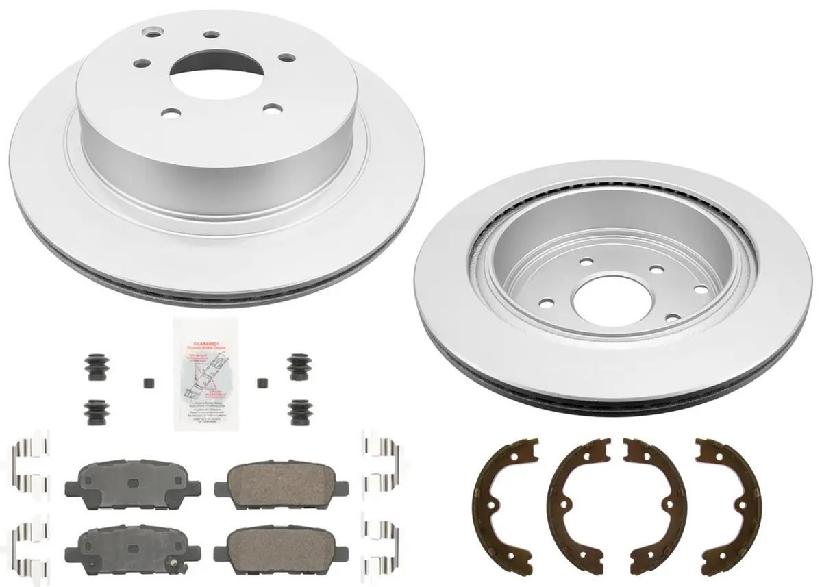 Rear Coated Disc Brake Rotors & Pads For Nissan Quest 2004 2005 2006 2007 2