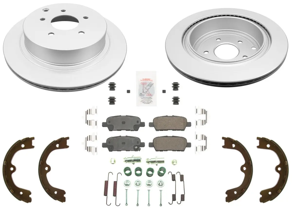 Rear Coated Disc Brake Rotors & Ceramic Pads For Nissan Quest 2008 2009 1