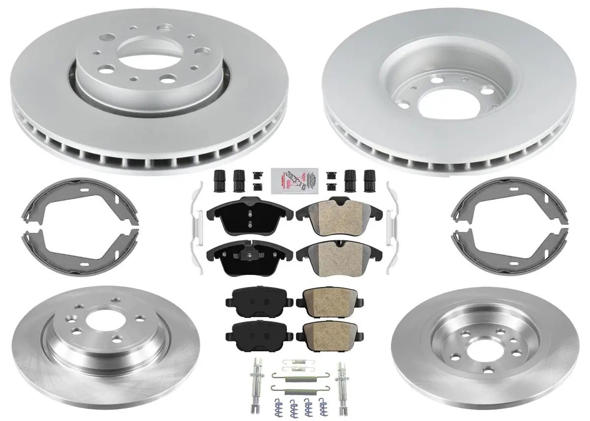 F&R Disc Brake Rotors & Brake Pads For Volvo S80 2007 2008 2009 Front Wheel Drv 1