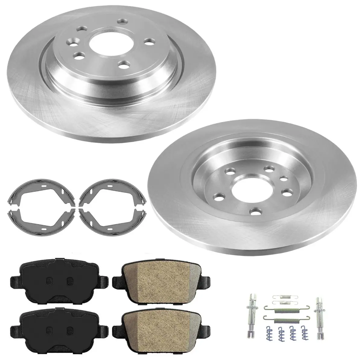 Rear Disc Brake Rotors & Brake Pads For Front Wheel Drv Volvo S80 2007 2008 2009 1