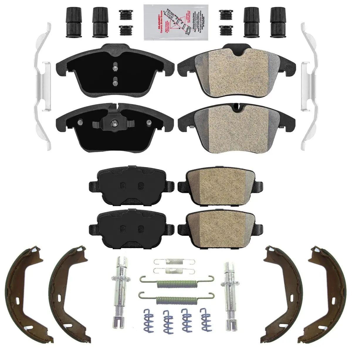 Front & Rear Disc Brake Pads Shoes For Front Wheel Drive Volvo S80 2007-2009 1