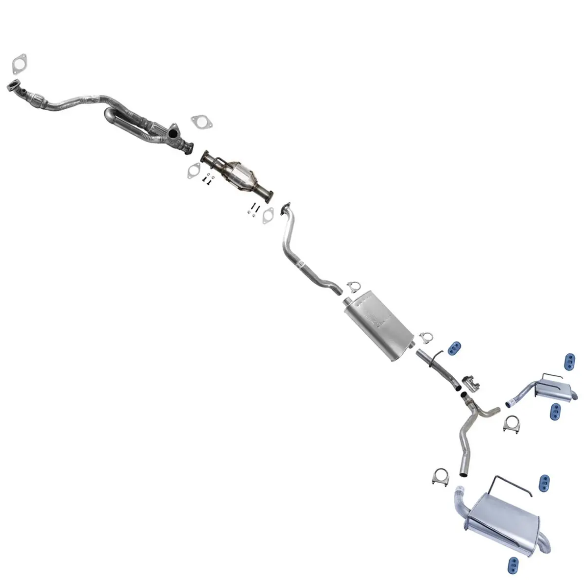Resonator Pipe Dual Muffler Exhaust System For Gmc Acadia Sl Sle 2013 2015 2016 1