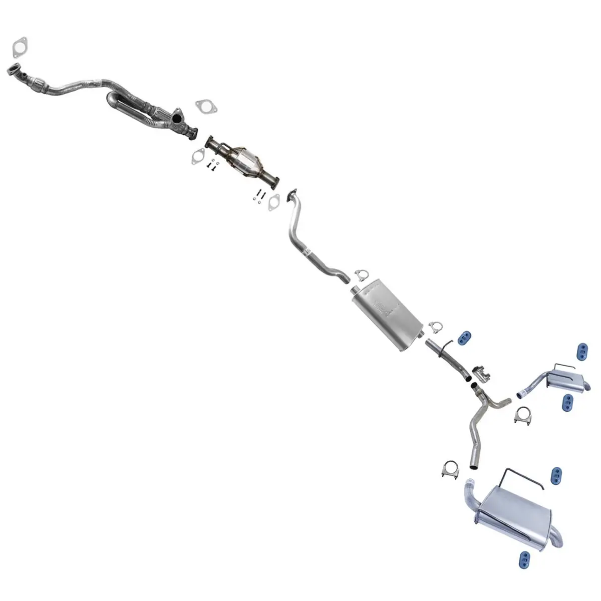 Resonator Pipe Dual Muffler Exhaust System For Gmc Acadia Denali 2013 2015 2016 1