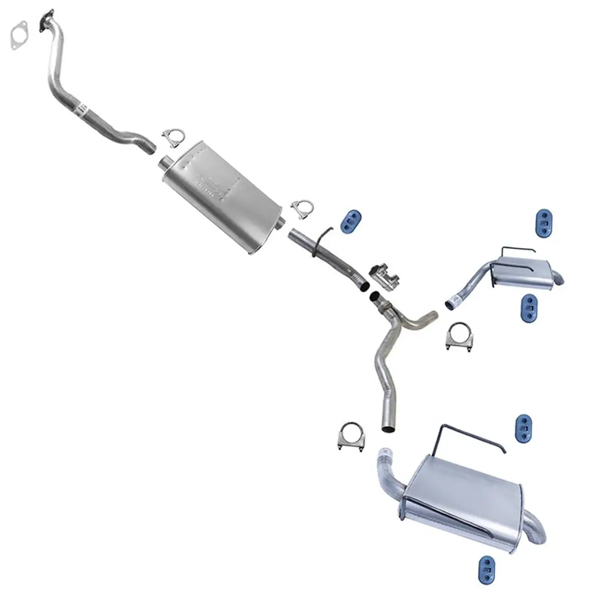 Resonator Pipe Dual Muffler Exhaust System For Gmc Acadia Denali 2013 2015 2016 1