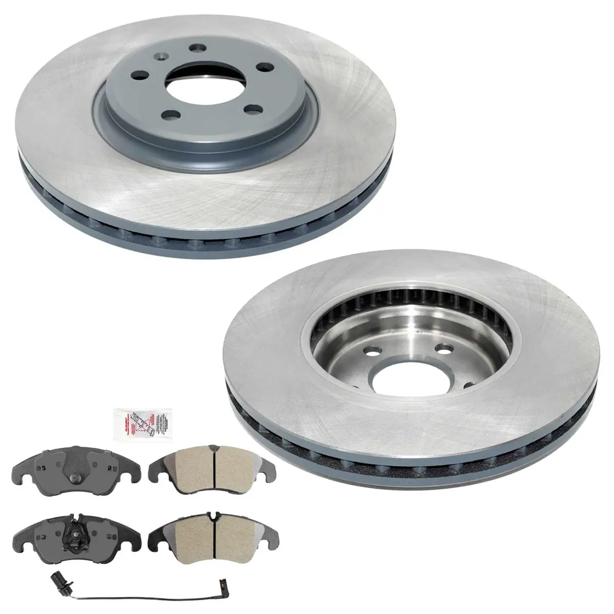 Front Coated Disc Brake Rotors & Ceramic Pads For Audi A4 Sedan 2009 2010 2011 1