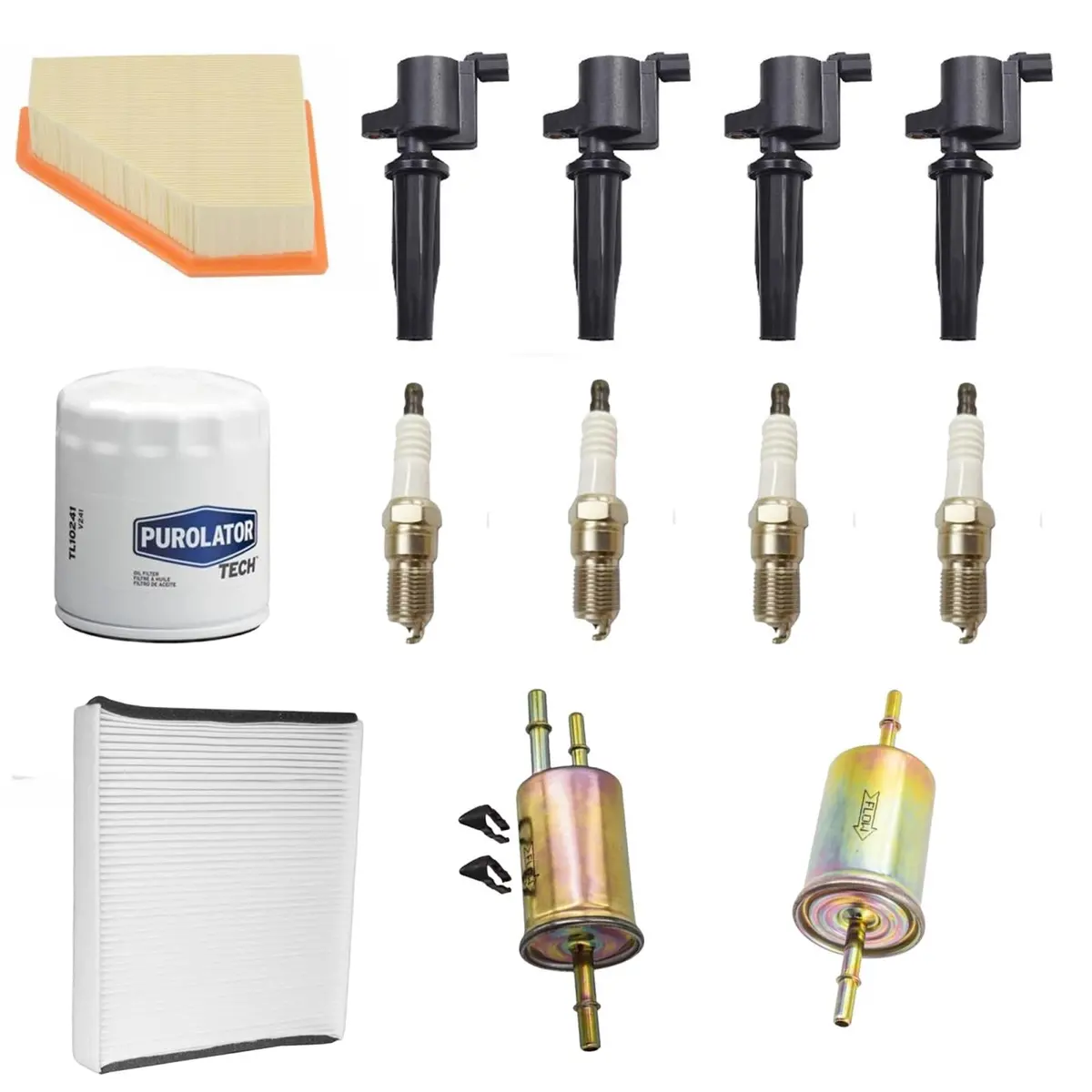 Ignition Coils Plugs Air Filter Gas Cabin Filter For Ford Focus 2008-2011 2.0L 1