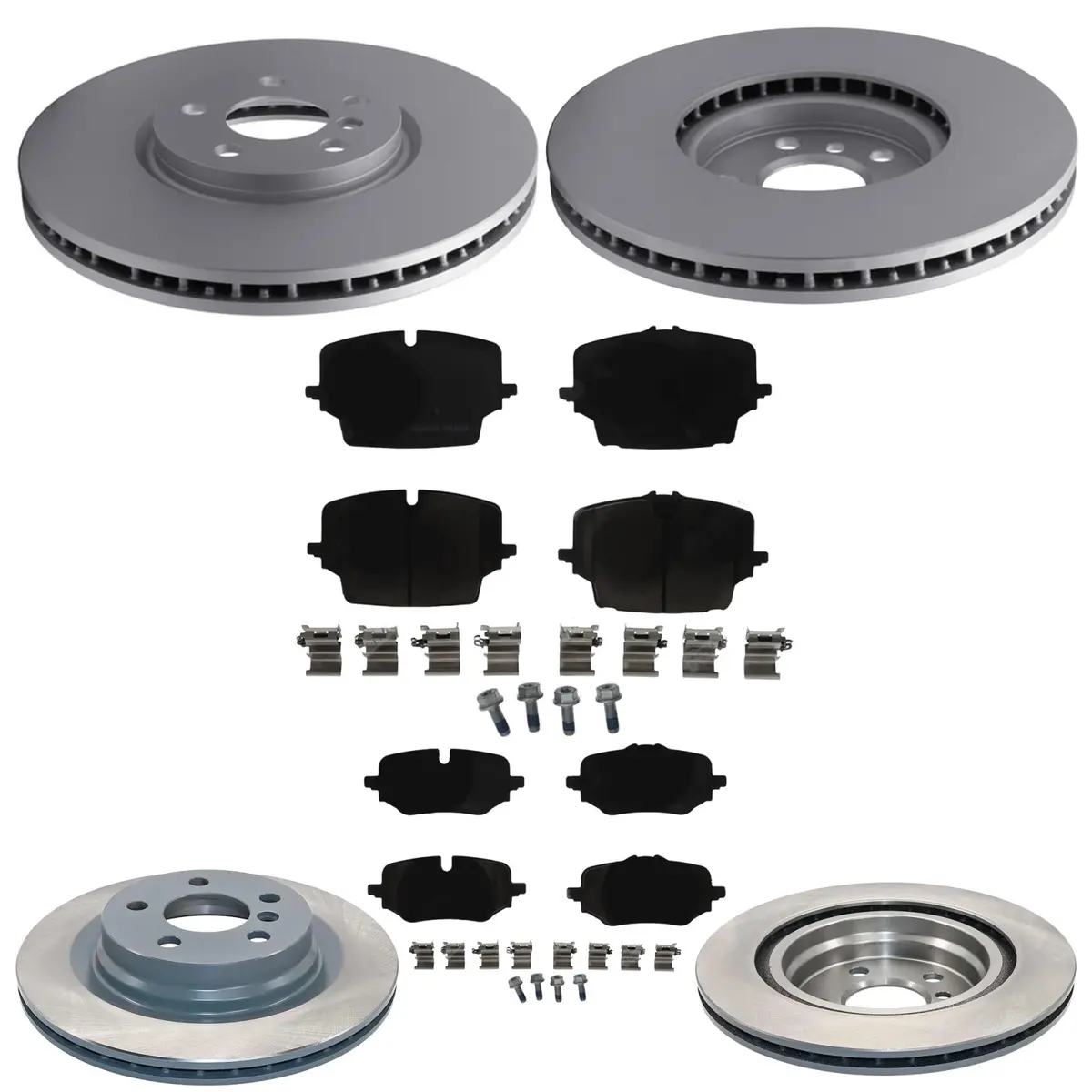 F&R Coated Disc Brake Rotors & Eps Brake Pads For Bmw X1 Xdrive 28I 2023-2025 1