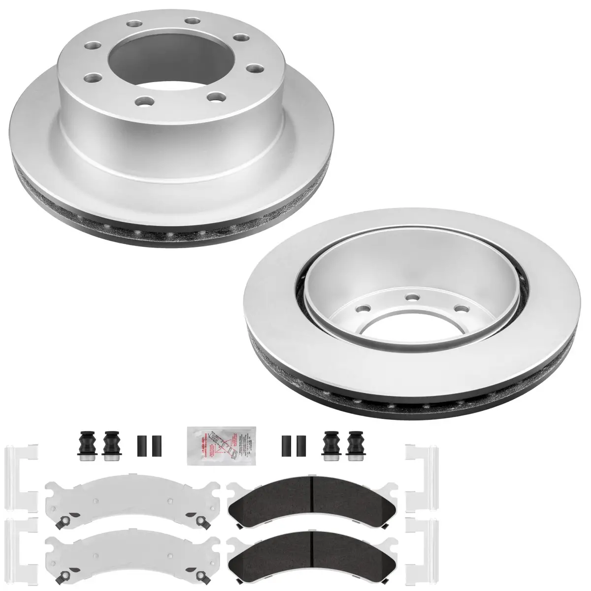 Fleet Rear Galvanized Brake Pads & Coated Rotors For 01-09 Silverado 3500 Drw 1