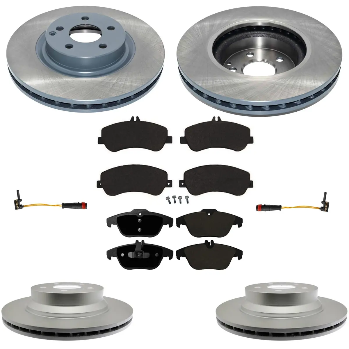 Front & Rear Geo Coated Brake Rotors & Eps Brake Pads For Glk350 2010 2014 2015 1
