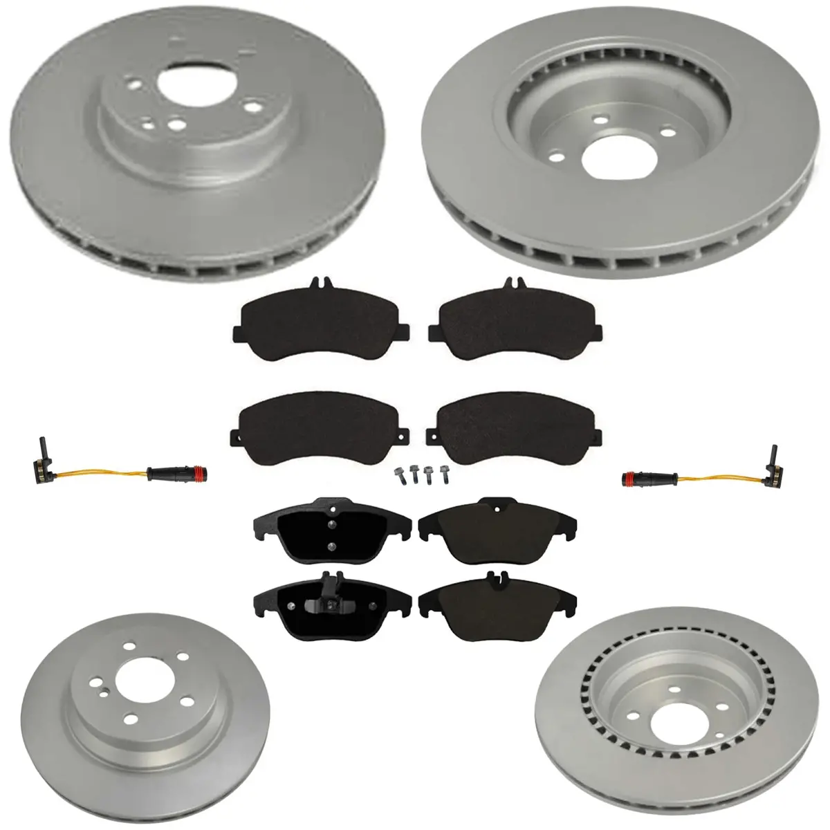 Front & Rear Carbon Coated Brake Rotors & Eps Brake Pads For Glk350 2010-2015 1