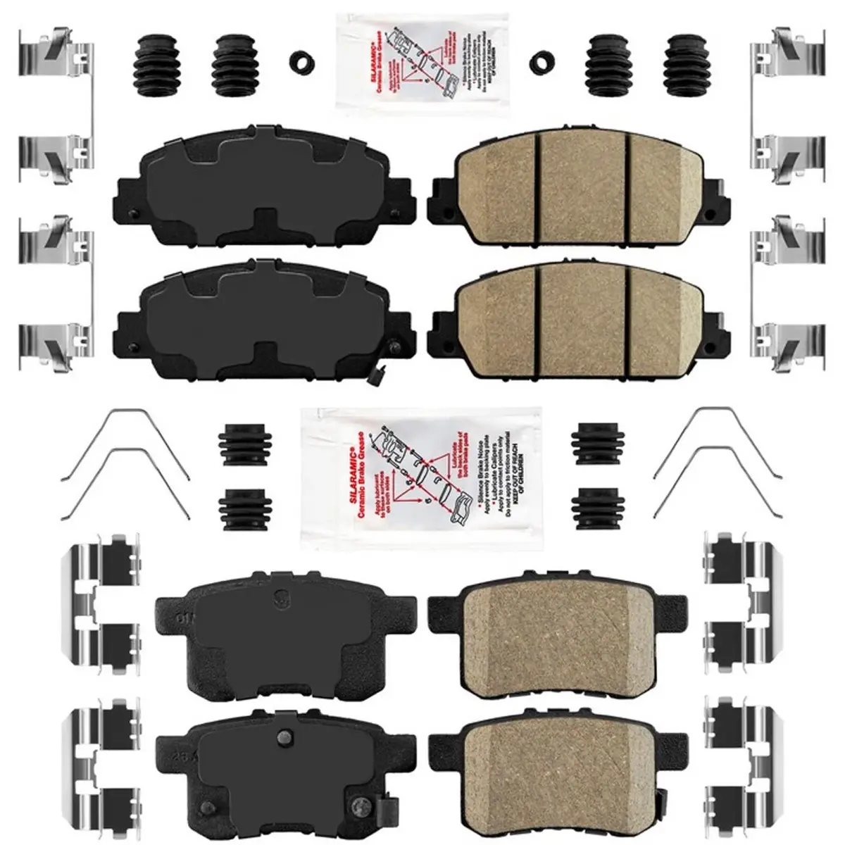 Front & Rear Ame Ceramic Disc Brake Pads For Honda Accord Hybrid 2014 2016 2017 1